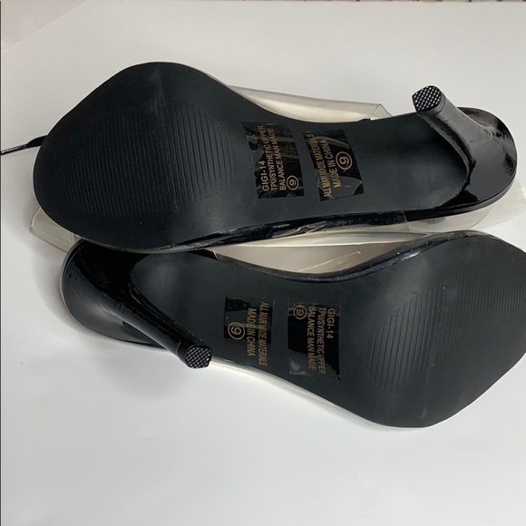 Chase + Chloe Gigi clear heels black velvet laces size 9 NWT - Picture 7 of 7